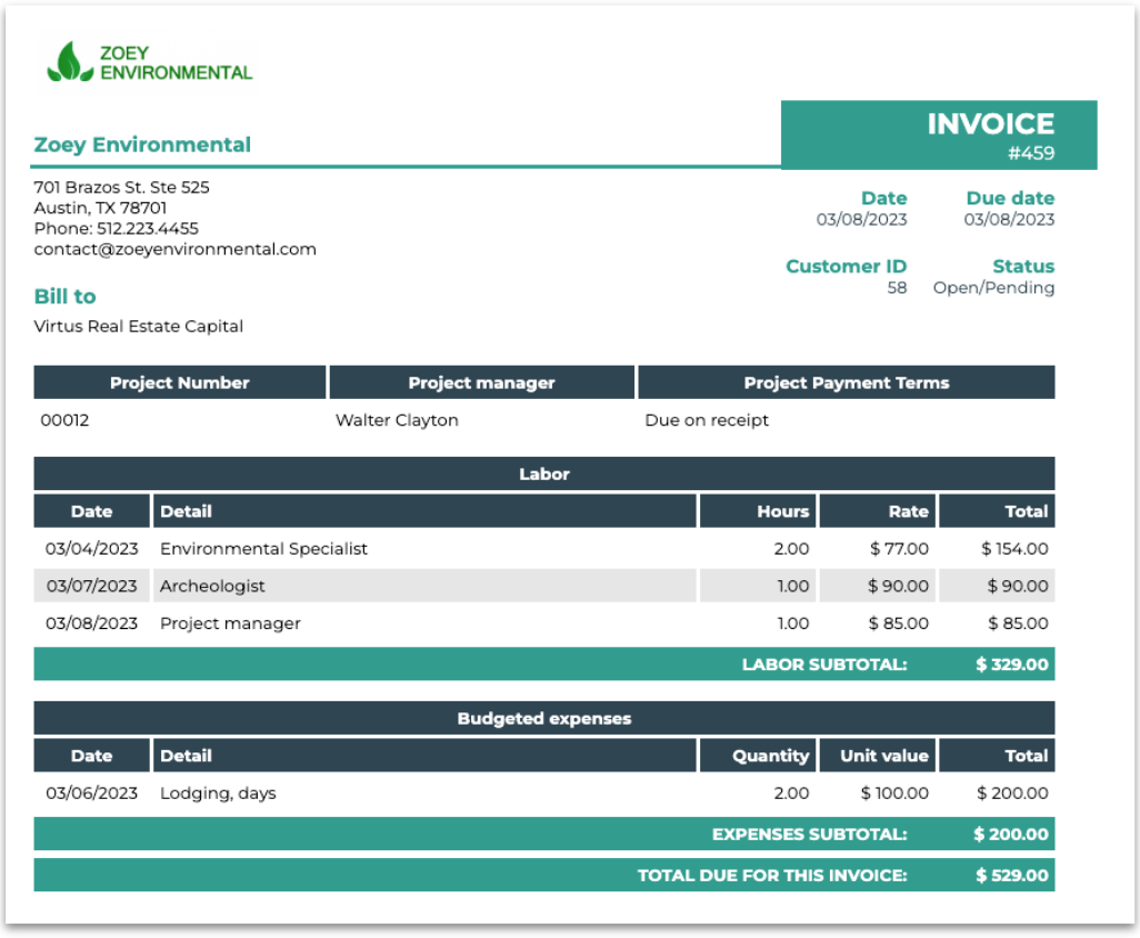 New updated design for your invoices